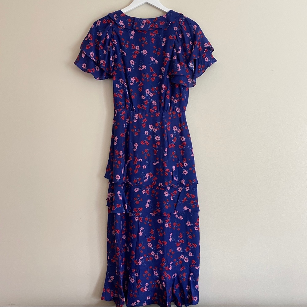 TALULAH The Yearning Ruffle Blue Midi Dress - Picture 14 of 16